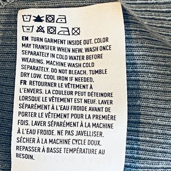 American Eagle Cropped Oversize French Terry V-Neck Hoodie XS Blue #319i - Picture 14 of 16